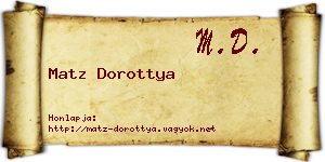 Matz Dorottya névjegykártya